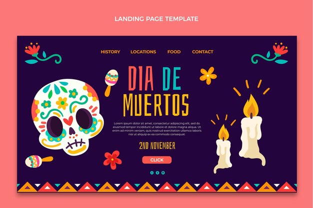 Ручной обращается шаблон целевой страницы dia de muertos