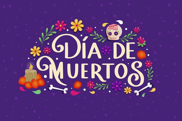 Vettore gratuito scritta dia de muertos disegnata a mano