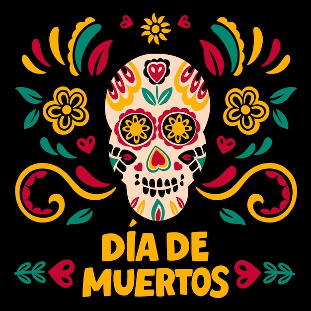 손으로 그린 dia de muertos 글자