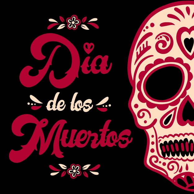 Hand drawn dia de muertos lettering