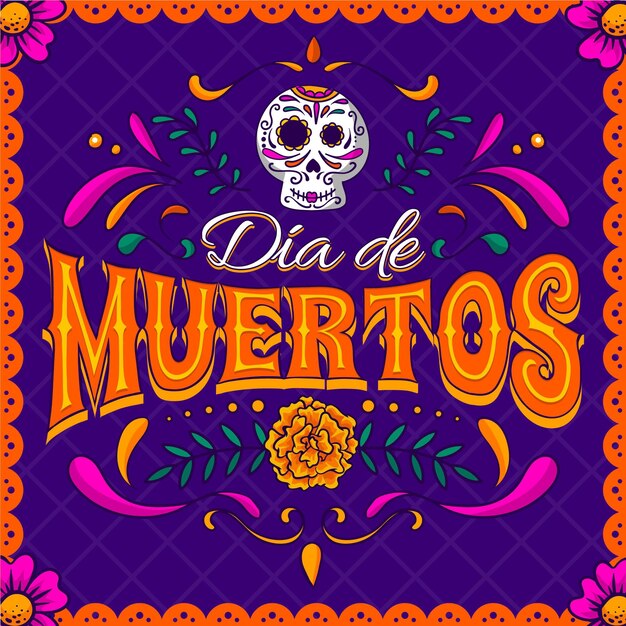 손으로 그린 dia de muertos 글자