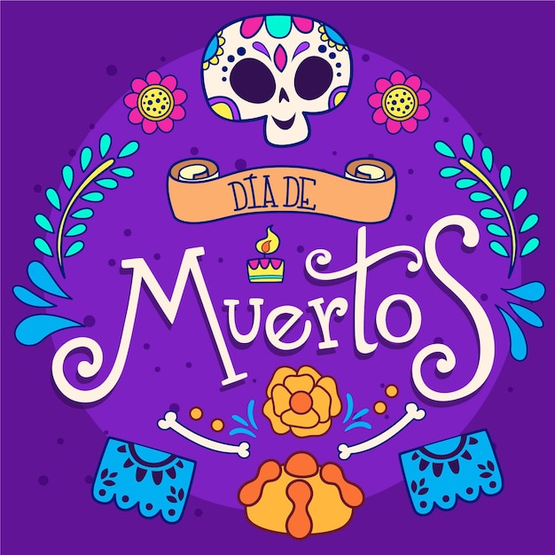 Hand drawn dia de muertos lettering