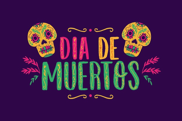 손으로 그린 dia de muertos 글자