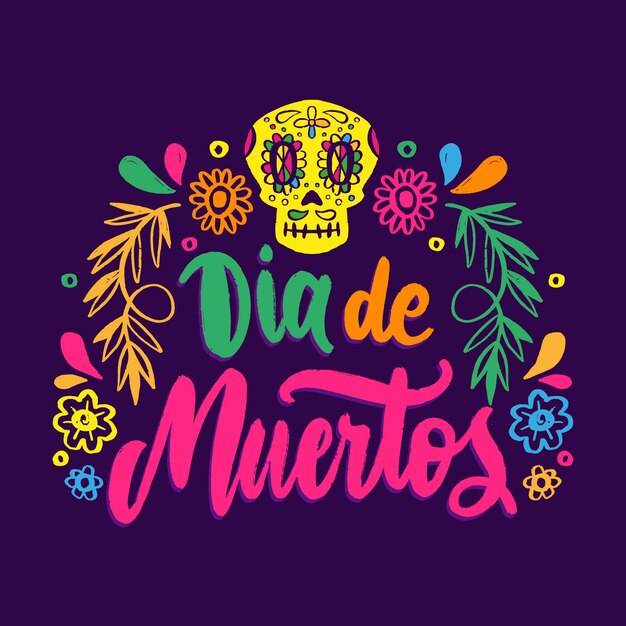 Hand drawn dia de muertos lettering