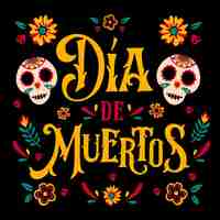 Free vector hand drawn dia de muertos lettering