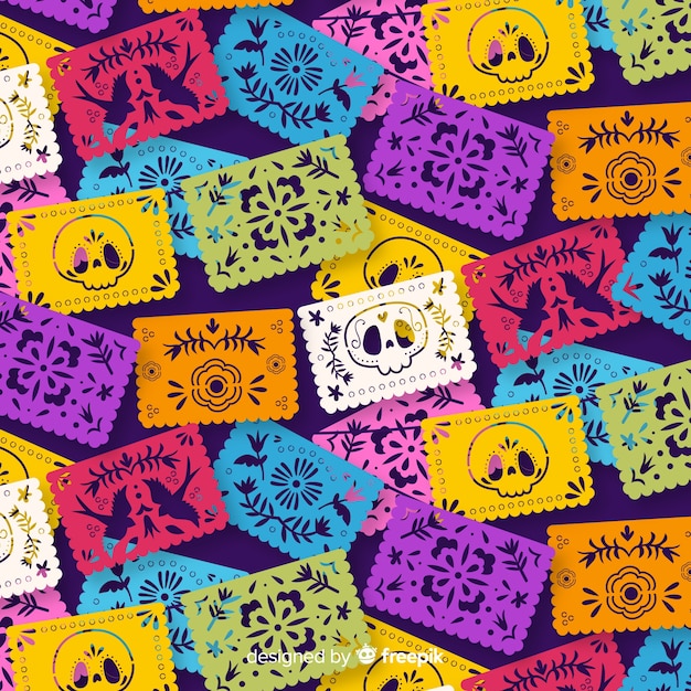 Free vector hand drawn día de muertos pattern