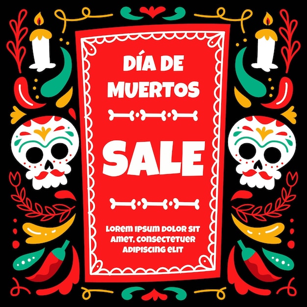 Free vector hand drawn dia de muertos sale illustration