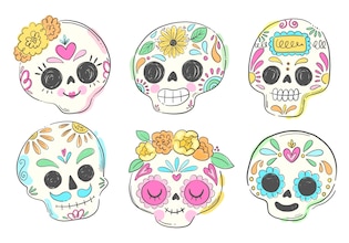 Sugar skull drawings