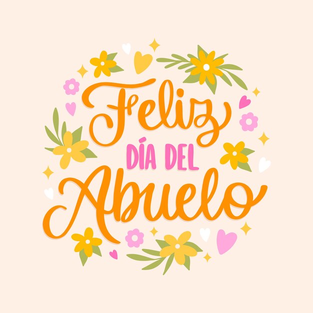 Free vector hand drawn dia del abuelo lettering