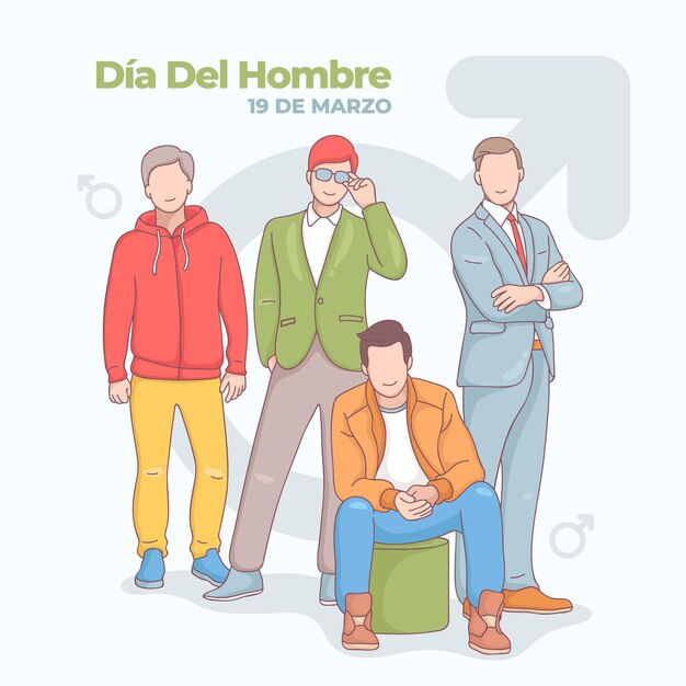 손으로 그린 dia del hombre 그림