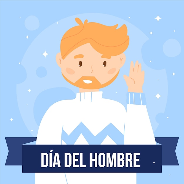 Нарисованная рукой иллюстрация dia del hombre