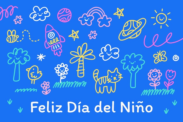 Free vector hand drawn dia del nino background