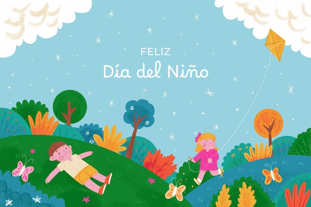 Free vector hand drawn dia del nino background