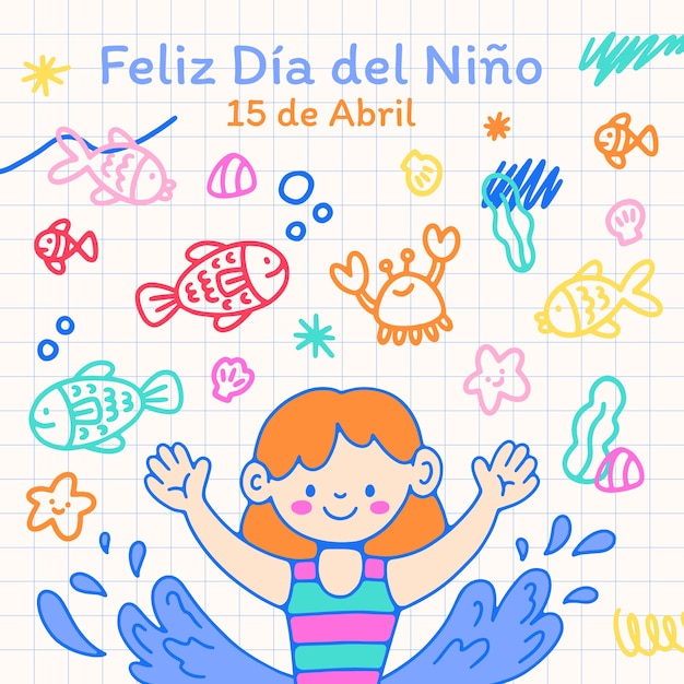 Free vector hand drawn dia del nino illustration