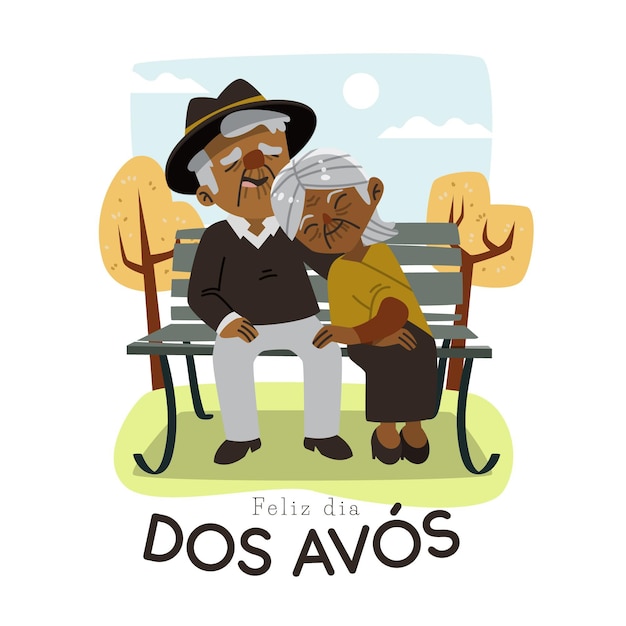 Hand drawn dia dos avós concept