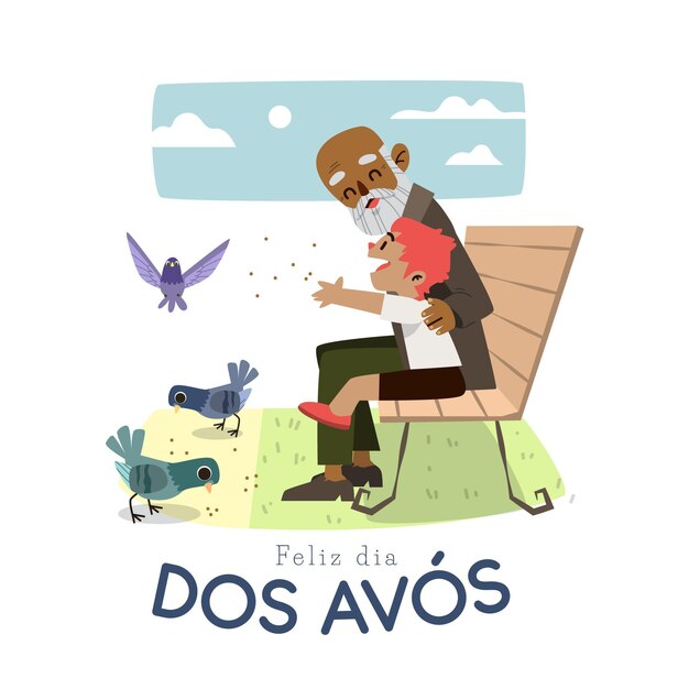 Hand drawn dia dos avós concept