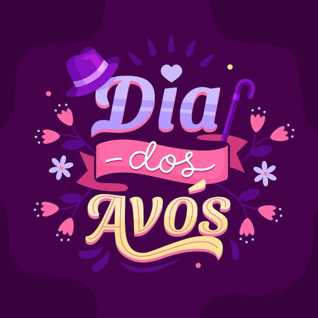 Free vector hand drawn dia dos avos lettering