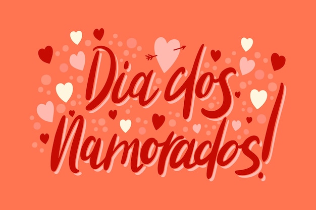 Hand drawn dia dos namorados lettering