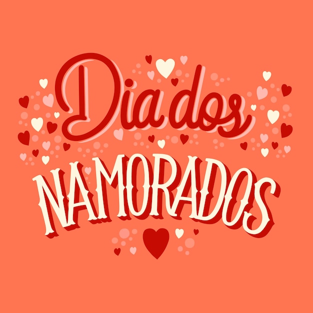 Hand drawn dia dos namorados lettering