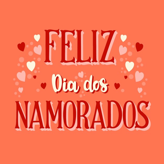 Hand drawn dia dos namorados lettering