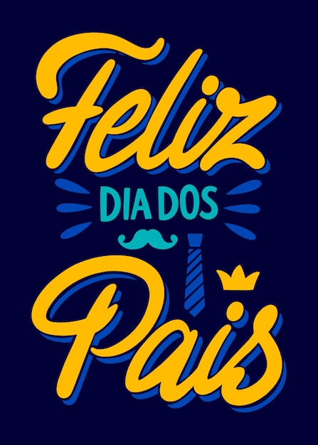 Free vector hand drawn dia dos pais text illustration