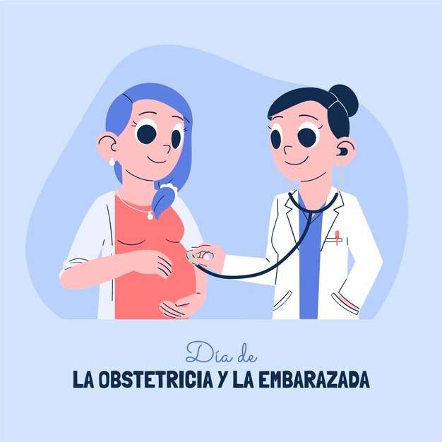 手描きdiainternacional de la obstetricia y laembarazadaイラスト