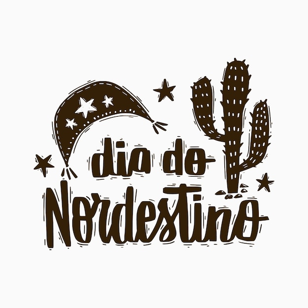 손으로 그린 dia do nordestino 글자