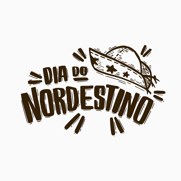 Hand drawn dia do nordestino lettering