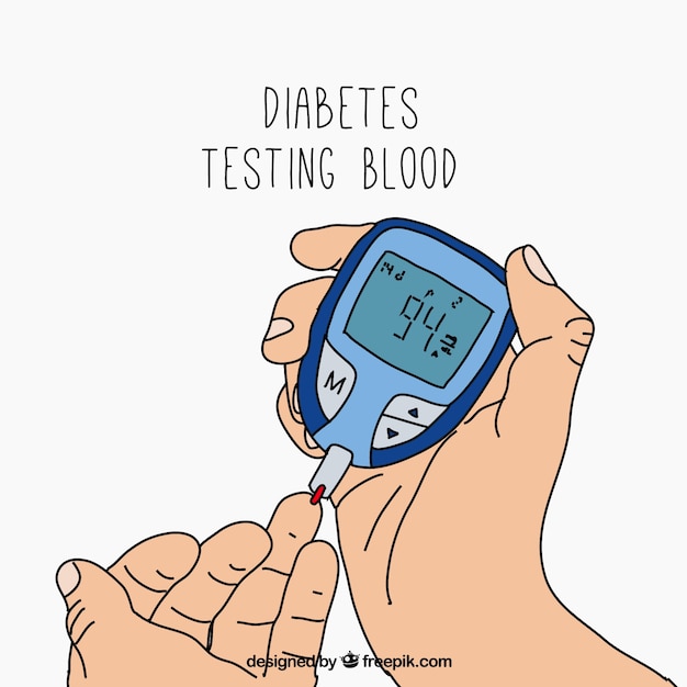手で描かれた糖尿病の血液検査