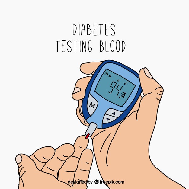 Hand drawn diabetes blood test