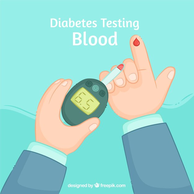 Hand drawn diabetes blood test