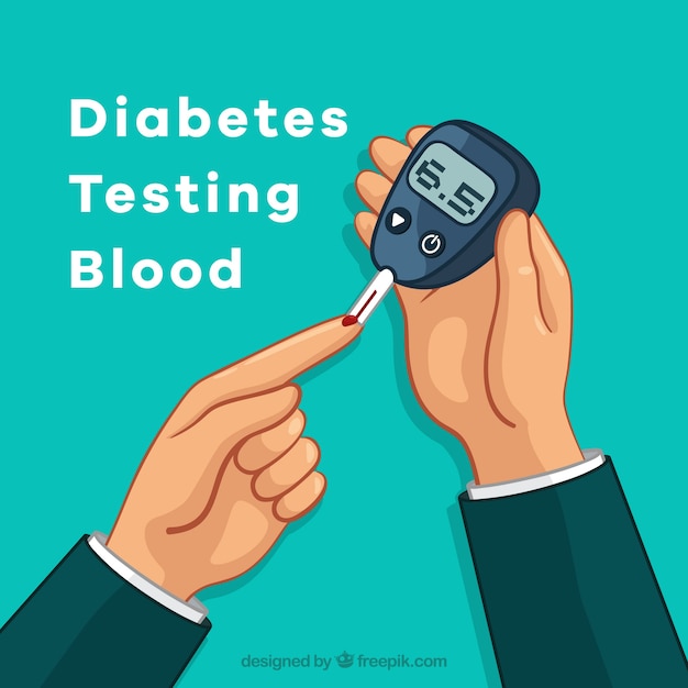 Hand drawn diabetes testing blood composition