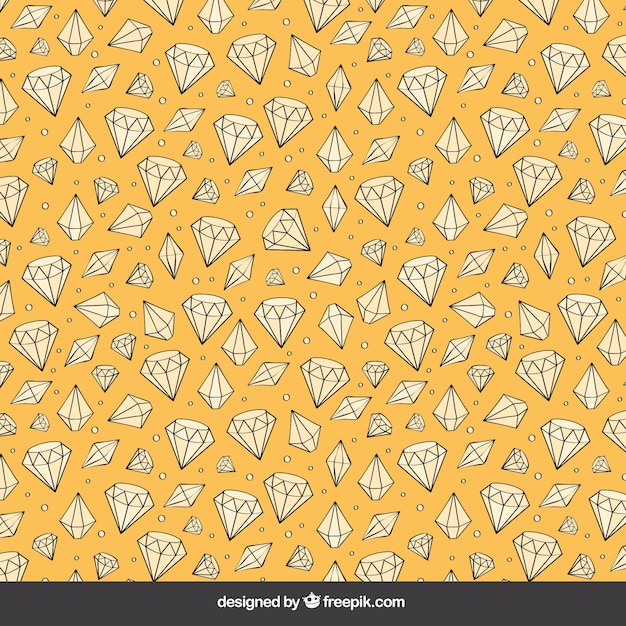 Free vector hand drawn diamond yellow background