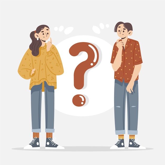 Free vector hand drawn different people asking questions