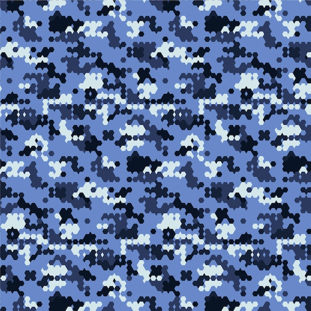 Hand drawn digital camo pattern illustration