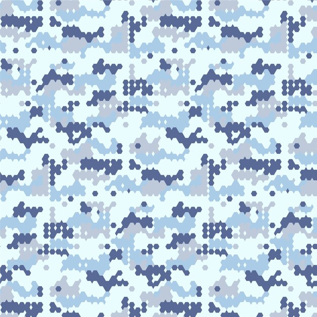 Hand drawn digital camo pattern illustration