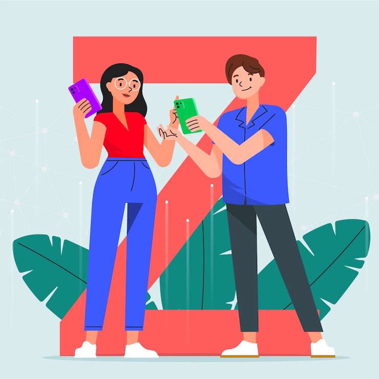 मुफ़्त वेक्टर hand drawn digital natives illustration