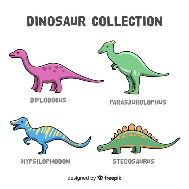 Hand drawn dinosaur collection