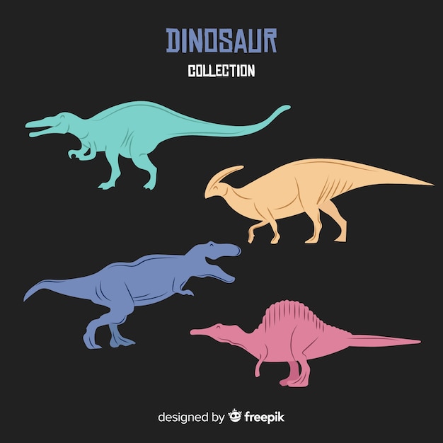 Hand drawn dinosaur collection