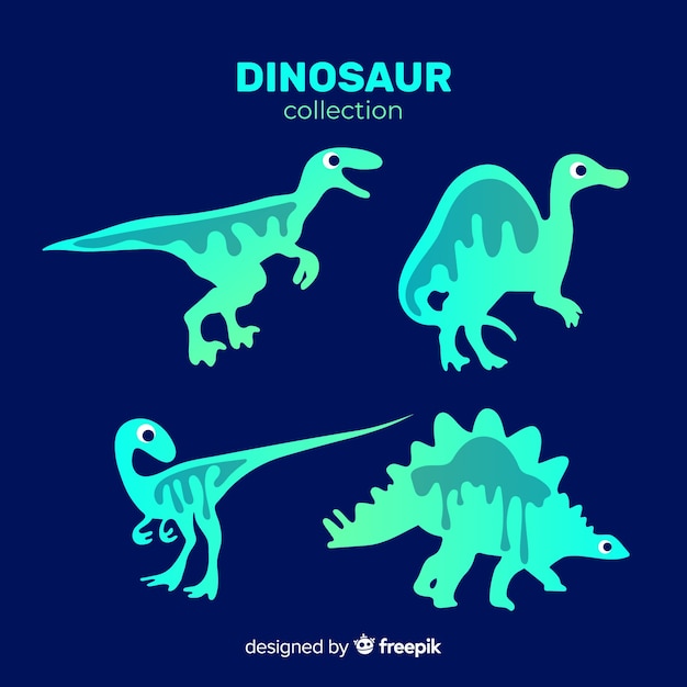 Free Vector hand drawn dinosaur collection