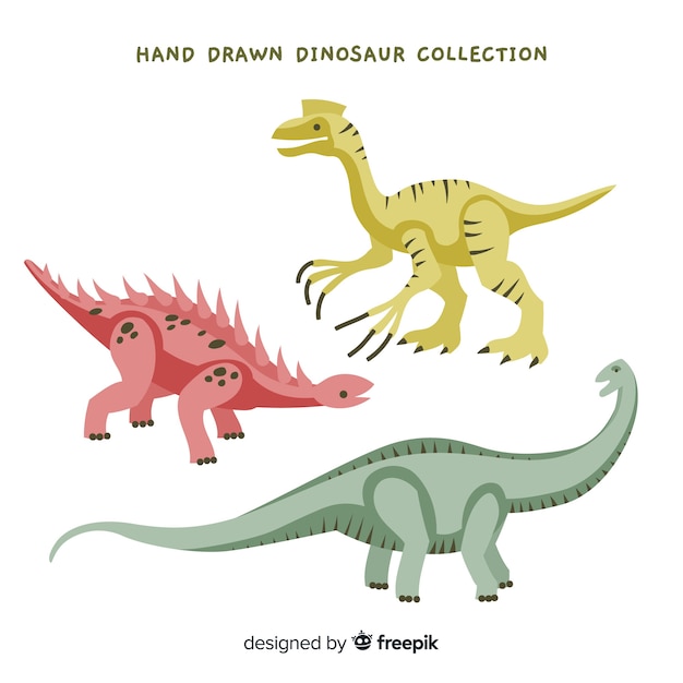 Hand drawn dinosaur collection