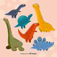 Free vector hand drawn dinosaur collection