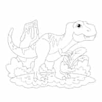 Free vector hand drawn dinosaur coloring book illustration