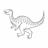 Free vector hand drawn dinosaur  outline illustration