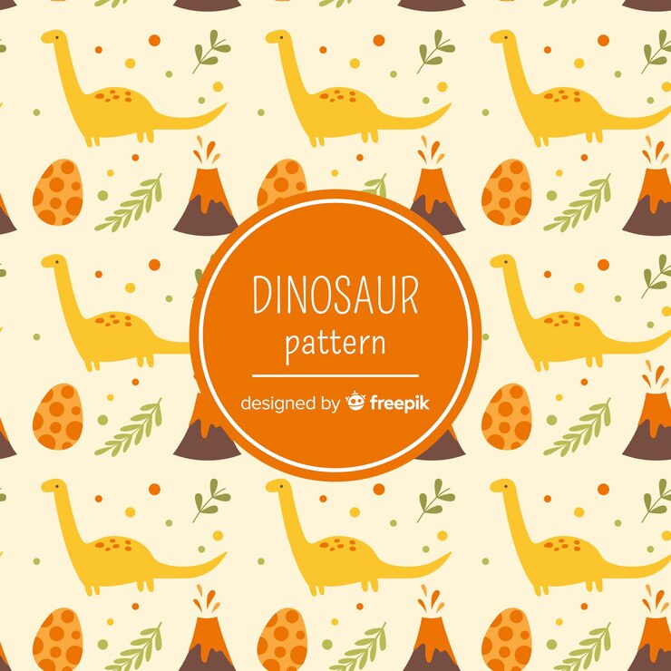 Free Vector hand drawn dinosaur pattern