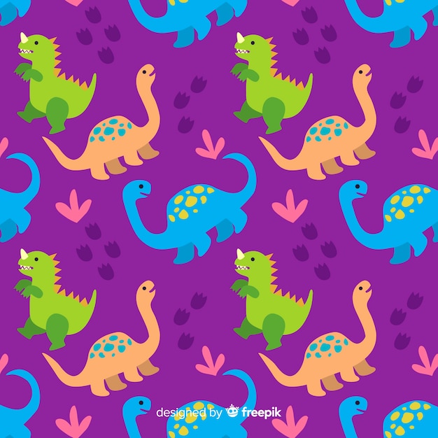 手描きの恐竜パターン