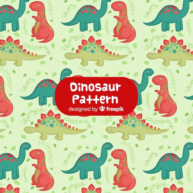 Hand drawn dinosaur pattern