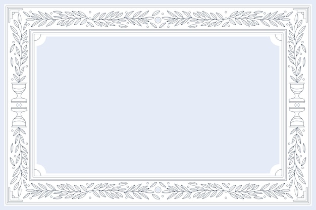 Free vector hand drawn diploma border frame