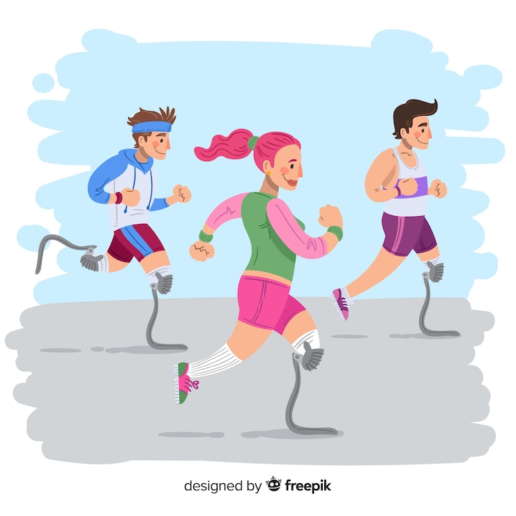 Free Vector hand drawn disabled athlete background