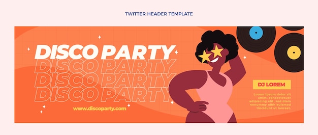 Hand drawn disco party twitter header